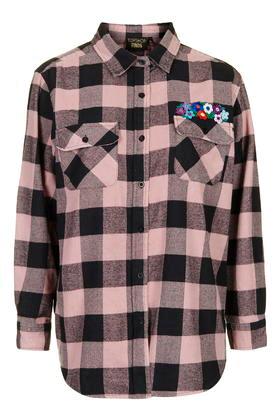 Topshop Floral Patch Plaid Shirt By Topshop Finds