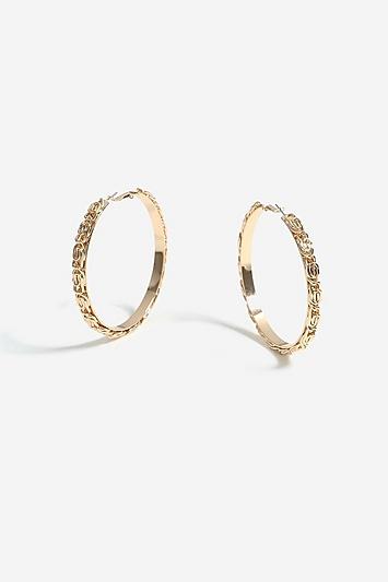 Topshop Chain Edge Hoop Earrings