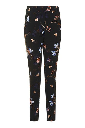 Topshop Petite Pressed Floral Cigarette Trousers