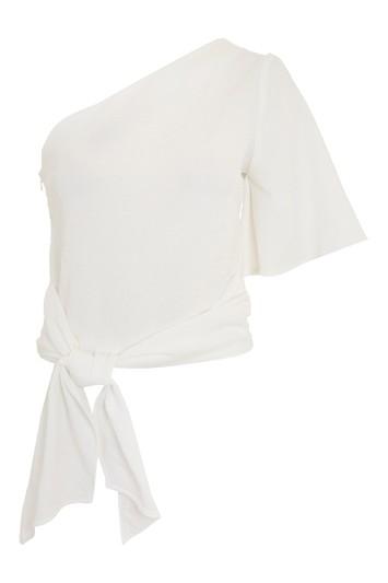Topshop One Shoulder Crinkle Blouse