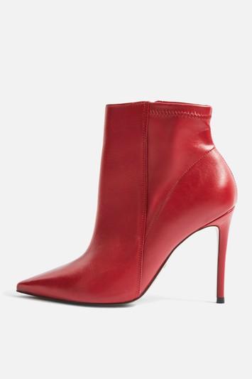 Topshop Red Hoochie Leather Boots