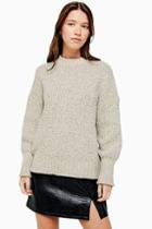 Topshop Knitted Boucle Crew Neck Sweater