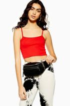 Topshop Tall Red Scallop Camisole Top