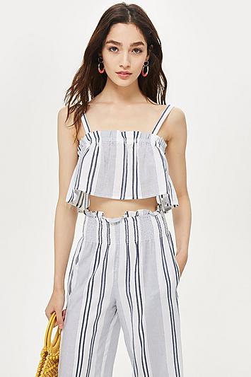 Topshop Stripe Cropped Cami