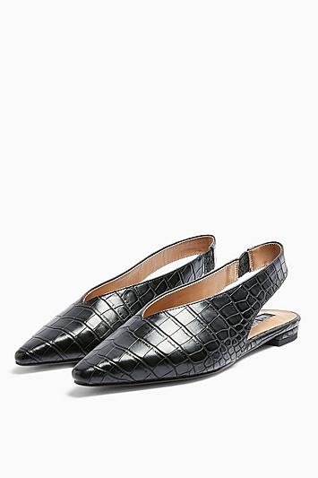 Topshop Abella Slingback Shoes In Black
