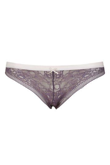 Topshop Floral Geo Lace Brazilian Knickers