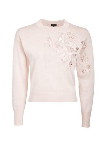 Topshop Rose Cutout Knitted Sweatshirt