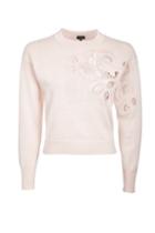 Topshop Rose Cutout Knitted Sweatshirt