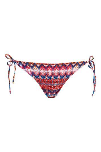 Topshop Bright Aztec Tie-side Bottoms