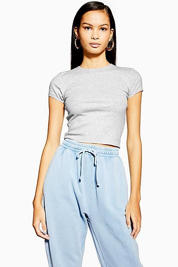 Topshop Tall Picot Trim T-shirt