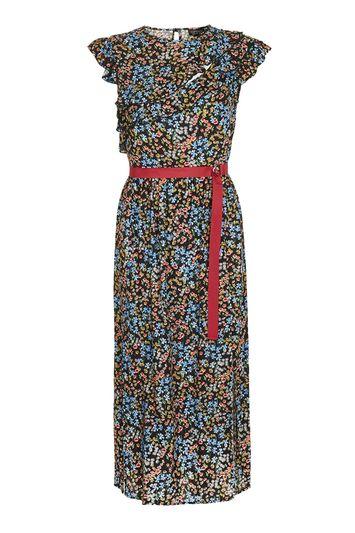 Topshop Ditsy Frill Strap Midi Dress