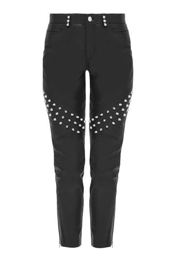 Topshop Leather Studded Trousers