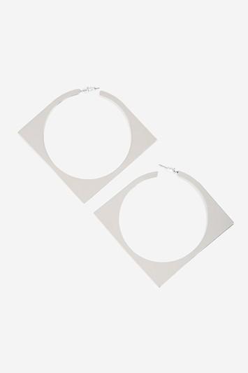 Topshop Square Circle Cut Hoop Earrings