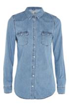 Topshop Moto Pocket Fitted Western Shirt
