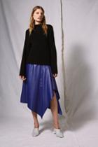 Topshop Cobalt Leather Skirt By Boutique