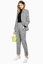 Topshop Petite Gingham Tapered Trousers