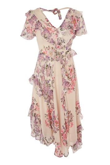 Topshop Patchwork Ruffle Midaxi Dress