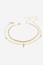 Topshop Chain And Bead Choker Necklace