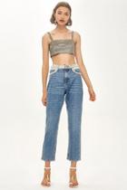 Topshop Petite Pearl Embellished Straight Jeans