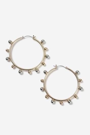 Topshop Mixed Metal Bobble Hoop Earrings
