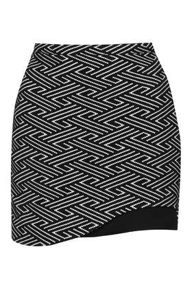 Topshop Jacquard Wave Hem Mini Skirt