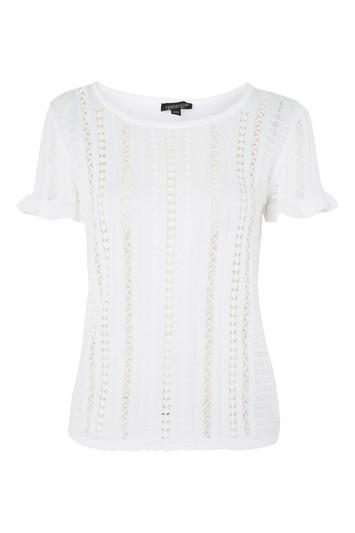 Topshop Petite Stitchy Knitted T-shirt