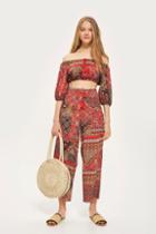 Topshop Tile Print Wide Leg Trousers By Band Of Gypsies
