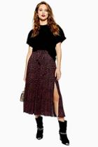 Topshop Tall Animal Spot Midi Skirt