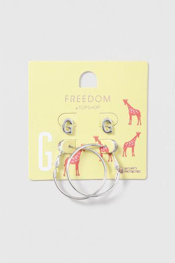 Topshop G Initial Stud And Hoop