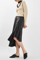 Topshop Leather Ruffle Skirt By Boutique