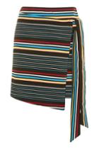 Topshop Bright Stripe Wrap Skirt
