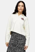Topshop White Long Sleeve Tiger Rugby Polo