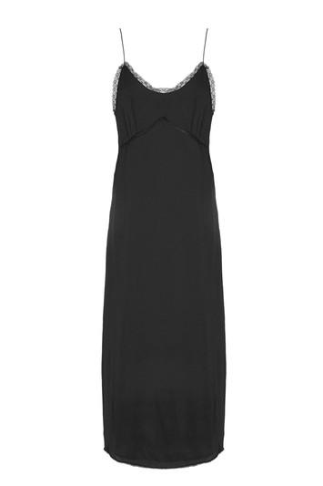 Topshop *castaway Black Brushed Silk Split Maxi Dress By Wydr