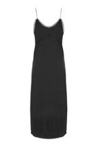 Topshop *castaway Black Brushed Silk Split Maxi Dress By Wydr