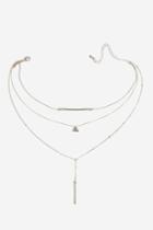 Topshop Triangle And Bar Multi Row Necklace