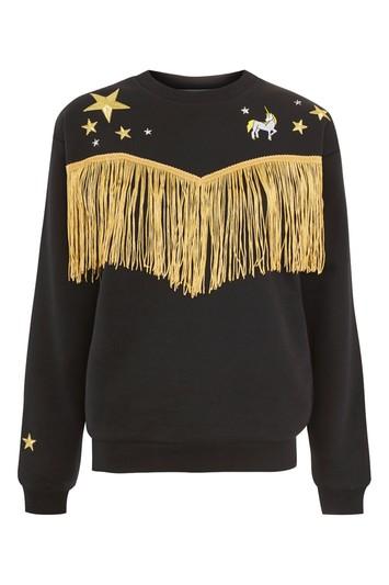 Topshop Western Tassel Sweatshirt By Tee And Cake