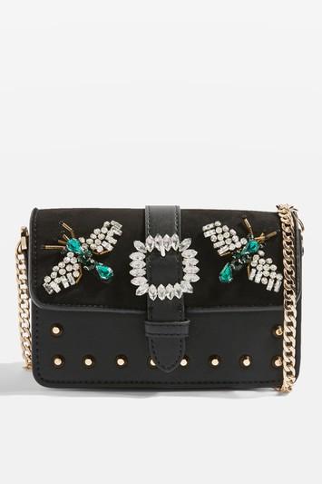Topshop Rosie Bug Jewel Cross Body Bag