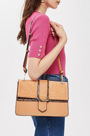 Topshop Suri Snake Shoulder Bag