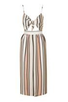Topshop Tall Stripe Bow Midi Dress
