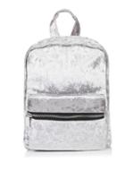 Topshop *grey Velvet Backpack By Skinnydip