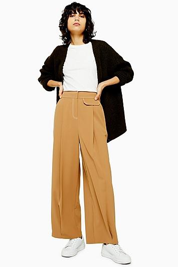 Topshop Ochre Topstitch Trousers