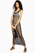 Topshop Black Hand Crochet Maxi Knitted Dress