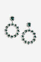 Topshop *emerald Stone Circled Earrings