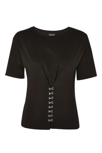 Topshop Hook & Eye Front T-shirt