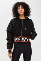Topshop Flat Knit Hooded Bomber Jacket By Ivy Park