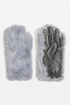 Topshop Faux Fur Leather Gloves