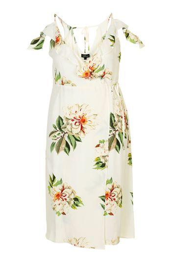 Topshop Petite Floral Print Wrap Dress