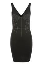 Topshop Contrast Stitch Mini Bodycon Dress