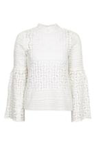 Topshop Chemical Lace Trumpet Sleeve Top