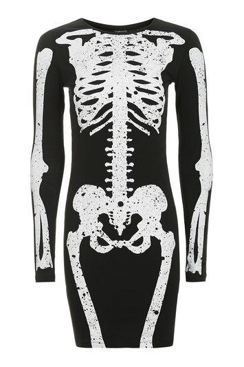 Topshop Skeleton Bodycon Dress